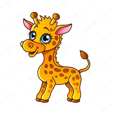 Ilustración de vector de dibujos animados jirafa aislada ...