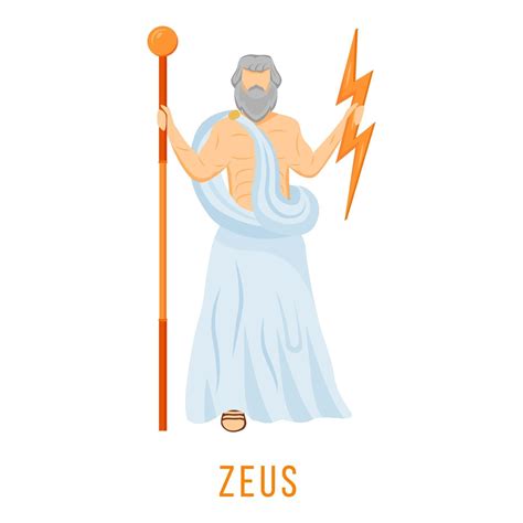 Ilustración de vector plano de Zeus. deidad griega antigua. dios del ...