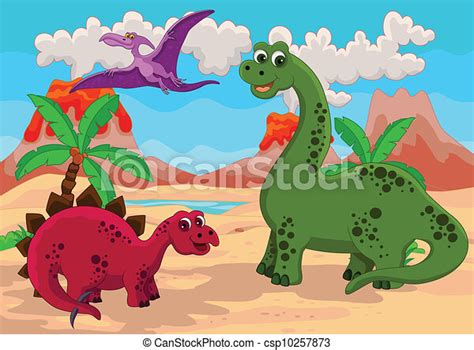 Ilustraciones vectoriales de dinosaurios, familia, Plano de fondo ...