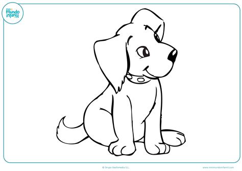 Imagen de un perro para colorear y terminar el dibujo