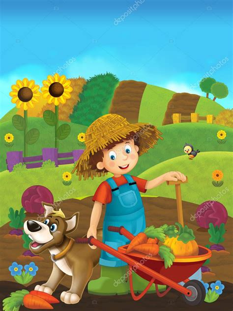 Imágenes: animadas de niños en la granja | Escena Dibujos ...