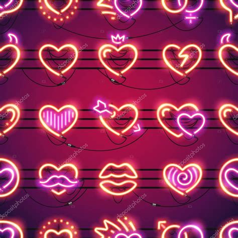 Imágenes: corazones de neon | Corazones de neón brillante ...