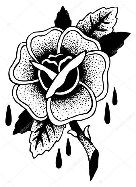 Imágenes: d rosas para dibujar | Dibujo de tatuaje de rosas — Vector de ...