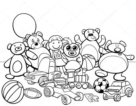 Imágenes: juguetes animados para colorear | Grupo de juguetes de ...