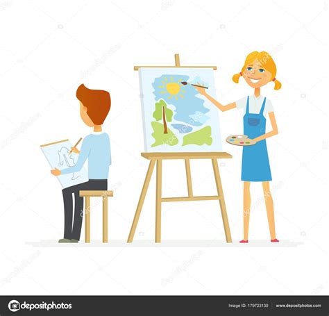 Imágenes: personas dibujando | Dos niños dibujando en ...