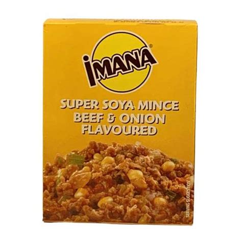 Imana Super Soya Mince Beef & Onion 100g box   Sedo Snax