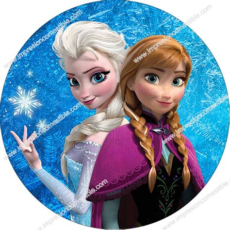 Impresión Comestible Tarta Frozen Anna y Elsa