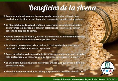 IMSS on Twitter:  Beneficios de la #avena http://t.co ...