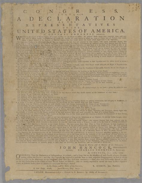In Congress, July 4, 1776. A Declaration by the ...