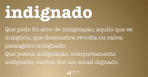 Indignado   Dicio, Dicionário Online de Português