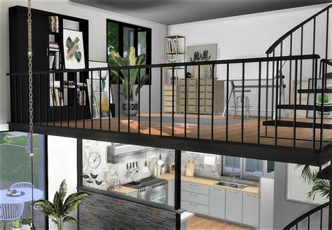 Industrial Loft | Sims house, Sims 4 loft, Sims house plans