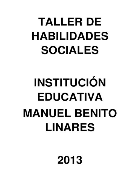 Informe Completo Taller de Habilidades Sociales ...