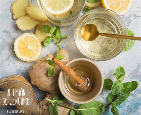 Infusión de jengibre  cómo hacer té de jengibre y limón  | PequeRecetas