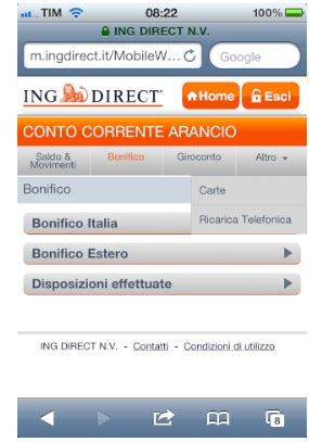 ING Direct ottimizzato per iPhone ora con nuove funzioni home banking ...