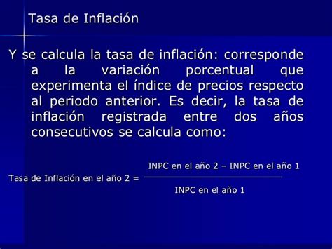 INPC y tasa de inflación