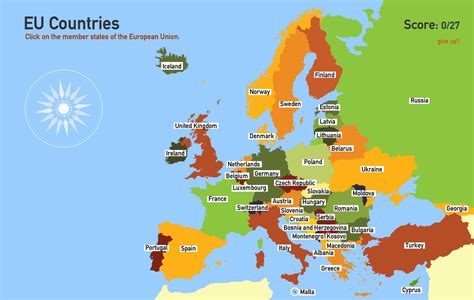 Interactive map of Europe The European Union. Toporopa ...
