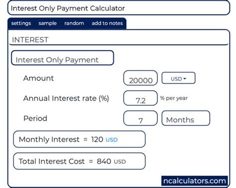 Interest Only Payment Calculator