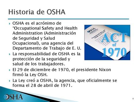 Introducción a OSHA  Español  > Diapositiva 6