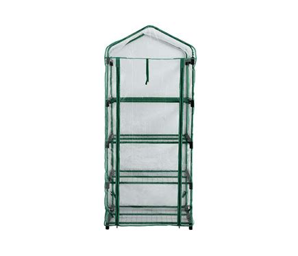 Invernadero con 4 baldas PVC Verde esmeralda 157 x 69 x 49 cm  alto x ...