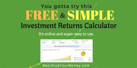 Investment Returns Calculator   free, online  and simple ...