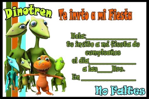 Invitacion de Dinotren | Tarjetas de cumpleaños para ...