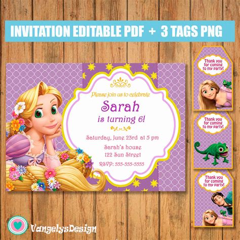 INVITACION RAPUNZEL ENREDADOS cumpleaños Pdf editable ...