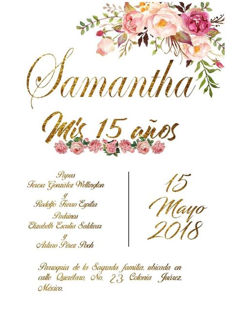 Invitaciones Xv Años Quince Para Imprimir   $ 120.00 en ...