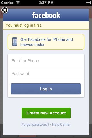 ios   Facebook login via app with unverified user account ...