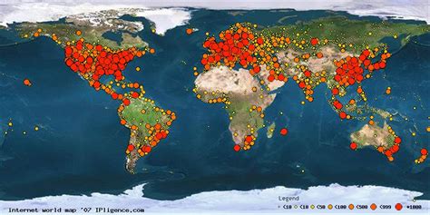 IP Address Location   Internet World Map 2007