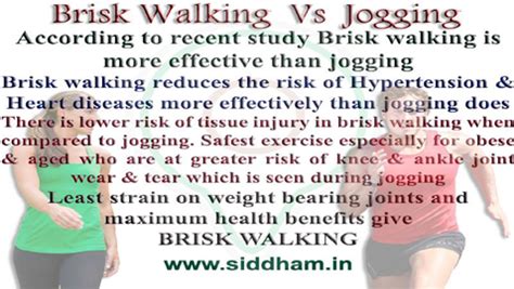 Is Brisk Walking better than Jogging ?   Siddham.in