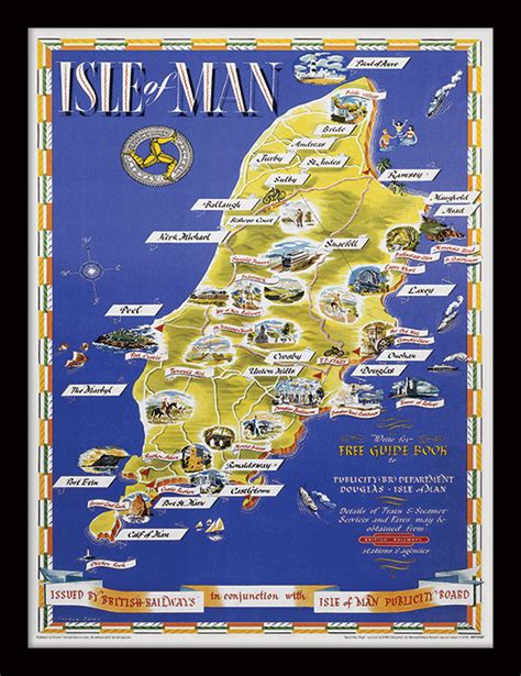 Isle of Man  Map  Memorabilia | The Art Group