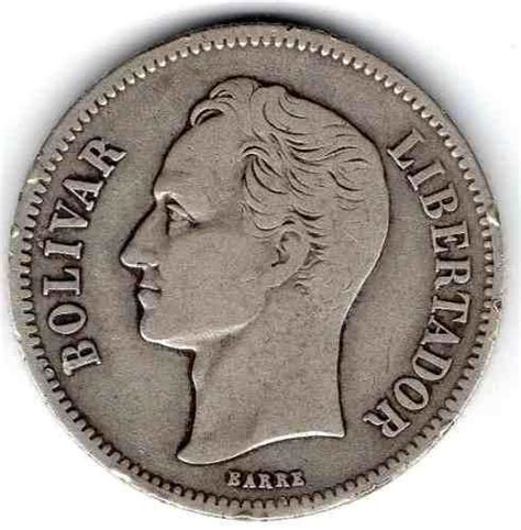 J.j.hobby  moneda venezolana de 2 bolivares de plata 1936 ...