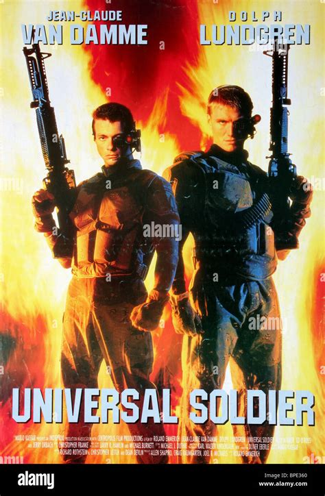 JEAN CLAUDE Van Damme, Dolph Lundgren póster, soldado universal, 1992 ...
