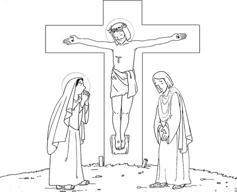 Jesus crucificado para colorear ~ Dibujos Cristianos Para Colorear