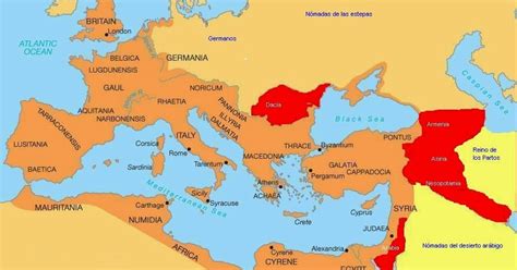 Jesús Moreno Oviedo. : Mapa del Imperio romano en el siglo II d. C