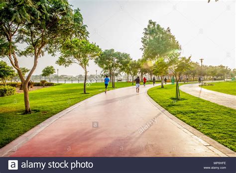 Jogging Track in einem Park in Dubai Stockfoto, Bild ...