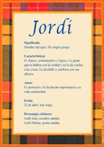 Jordi, significado del nombre Jordi, nombres