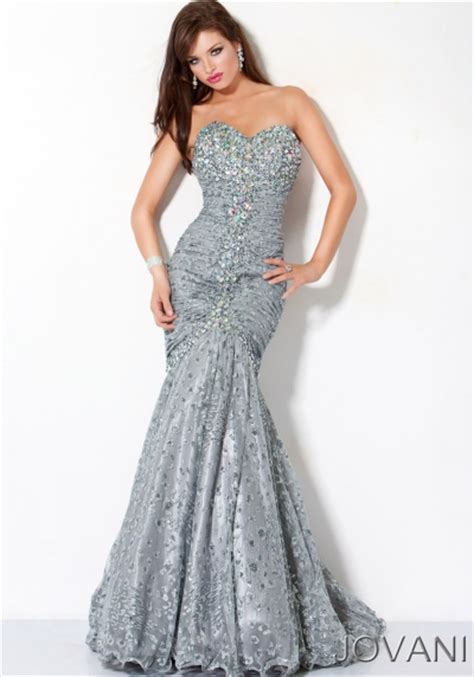 Jovani Grey Sparkle Hand Painted Mermaid Prom Dress 4260 ...