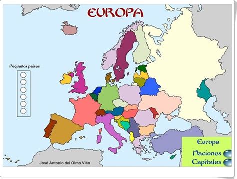 Juego de naciones y capitales de Europa  | Ciencias ...
