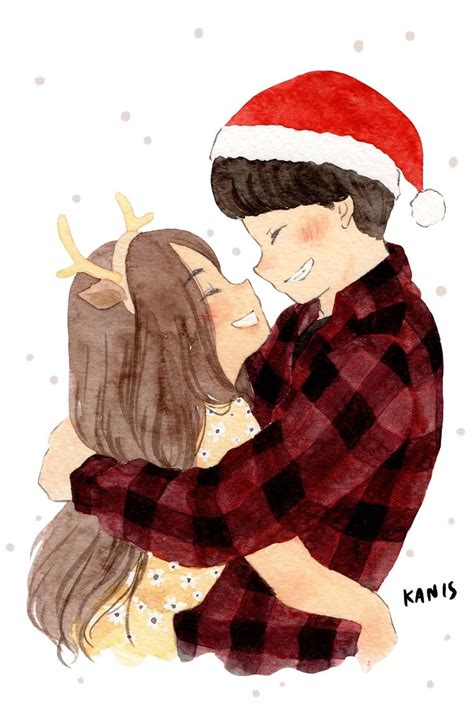 Juntos en navidad | Dibujos de parejas tumblr, Parejas románticas de ...