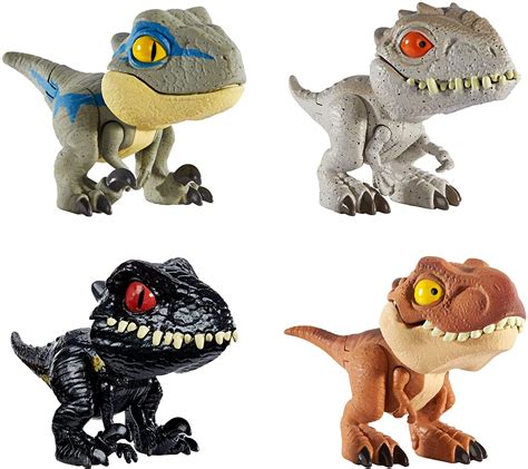Jurassic World Dinobocazas, Pack de 4 dinosaurios de juguete para niños ...