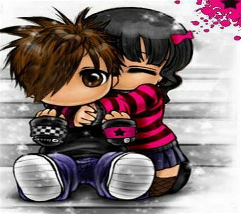 Just for hugs | Emo cartoons, Cute emo couples, Emo love
