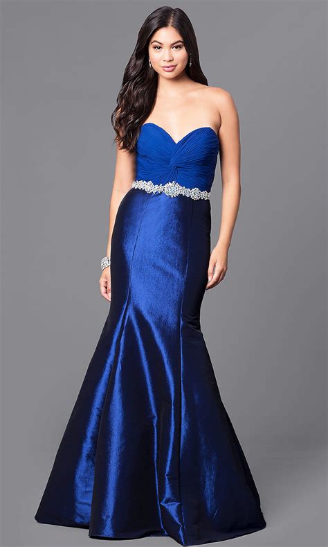 JVNX by Jovani Navy Blue Long Prom Dress   PromGirl