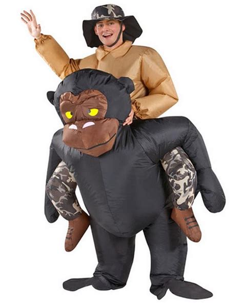 K354 Riding Gorilla Adult Fan Inflatable Fancy Costume ...