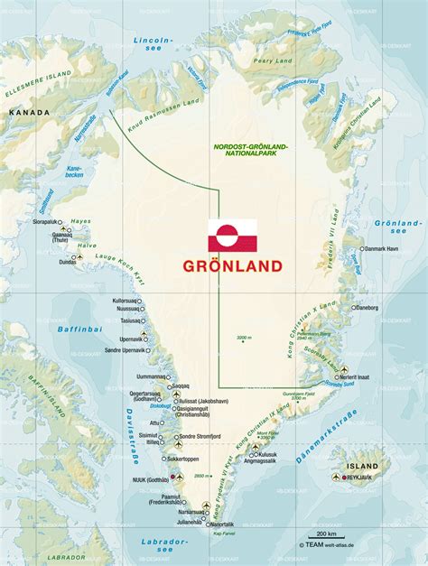 Karte von Grönland  Dänemark
