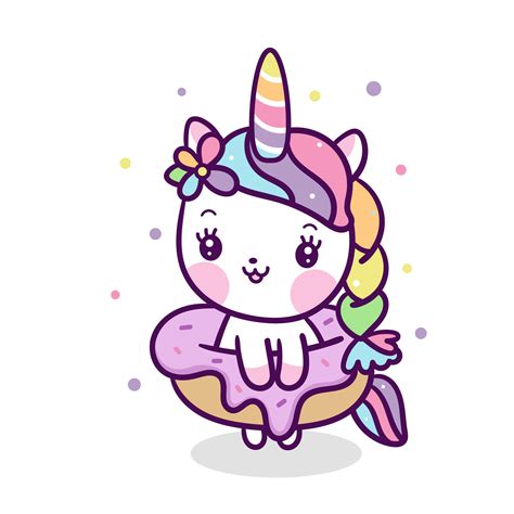 Kawaii unicornio donut cartoon   Descargar Vectores Gratis ...