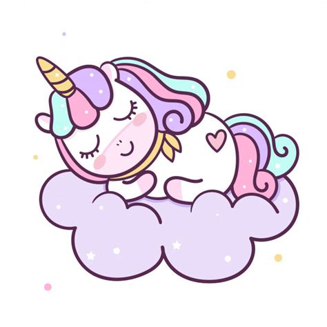 Kawaii unicornio puede dormir | Vector Premium