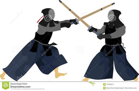 Kendo Fight Japanese Martial Art Illustration Stock ...