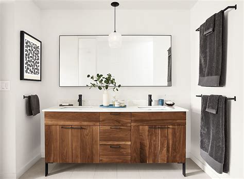 Kenwood Walnut Vanity in Bathroom   Room & Board