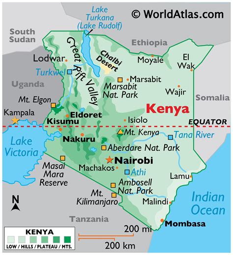 Kenya Map / Geography of Kenya / Map of Kenya   Worldatlas.com
